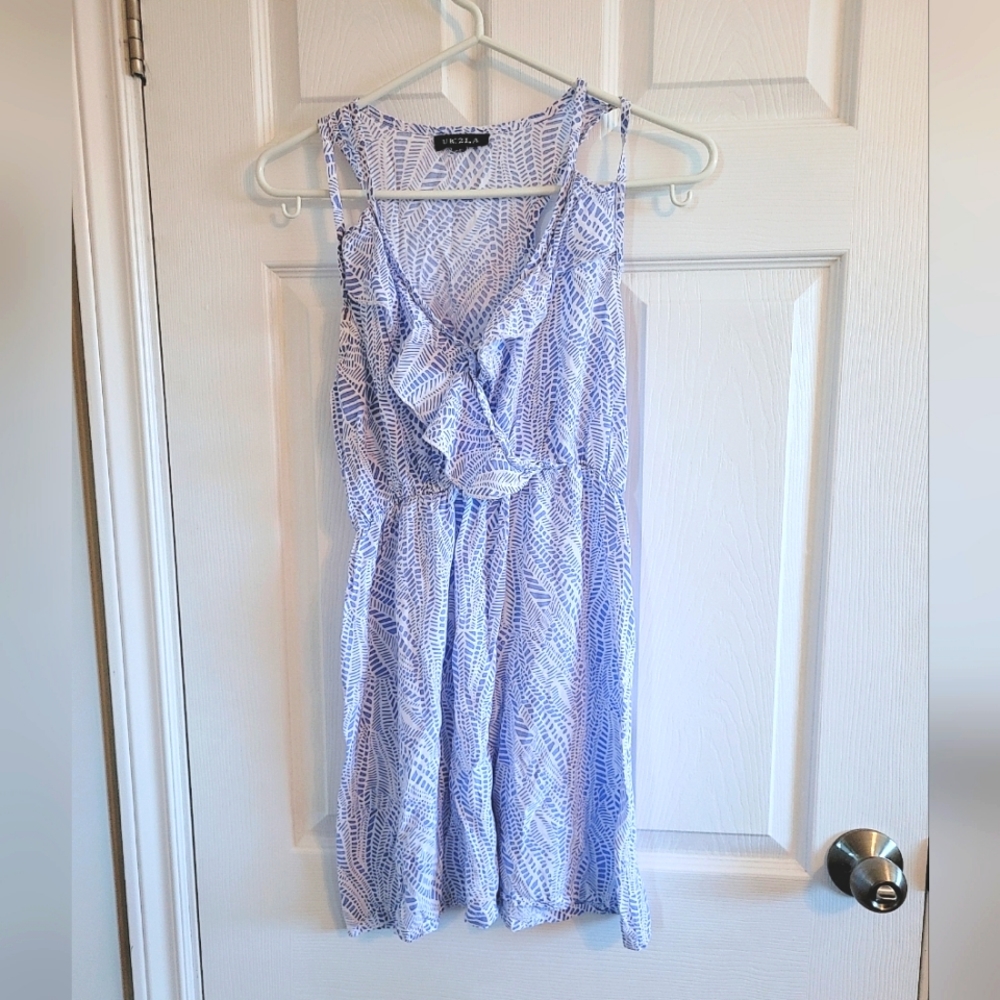 UK2KA Blue Patterned Cotton Dress Size S